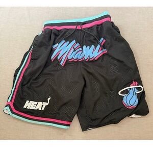 Just Don Miami‎ Heat Basketball Shorts Black Pink Blue Vice City Mens XL 28X8.